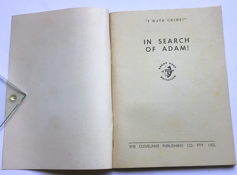 Larry Kent In Search of Adam Australian Detective paperback book No618